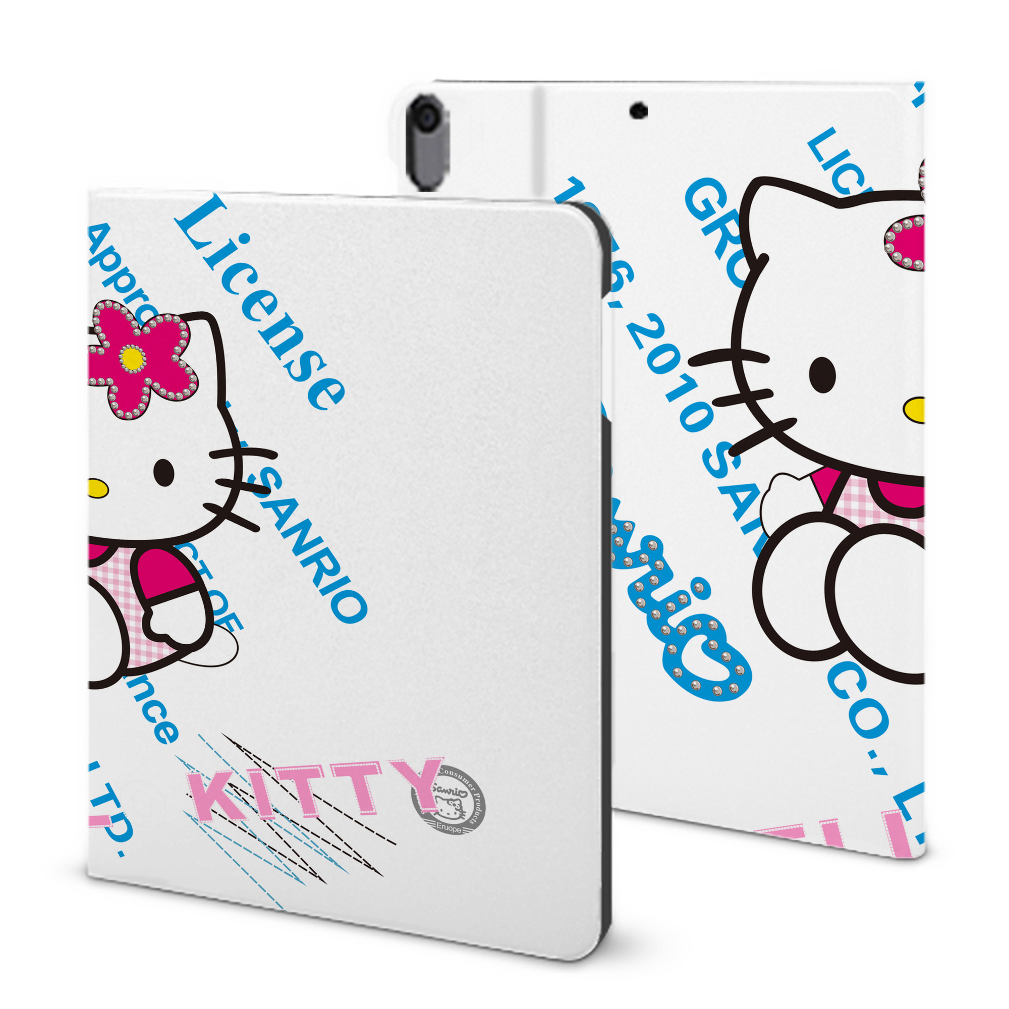 （画像用） Hello Kitty ハローキティ IPad ケース ブック型 PUレザー TPU 耐衝撃 軽量 薄型 ペン収納なし 全面保護 IPad 各モデル対応